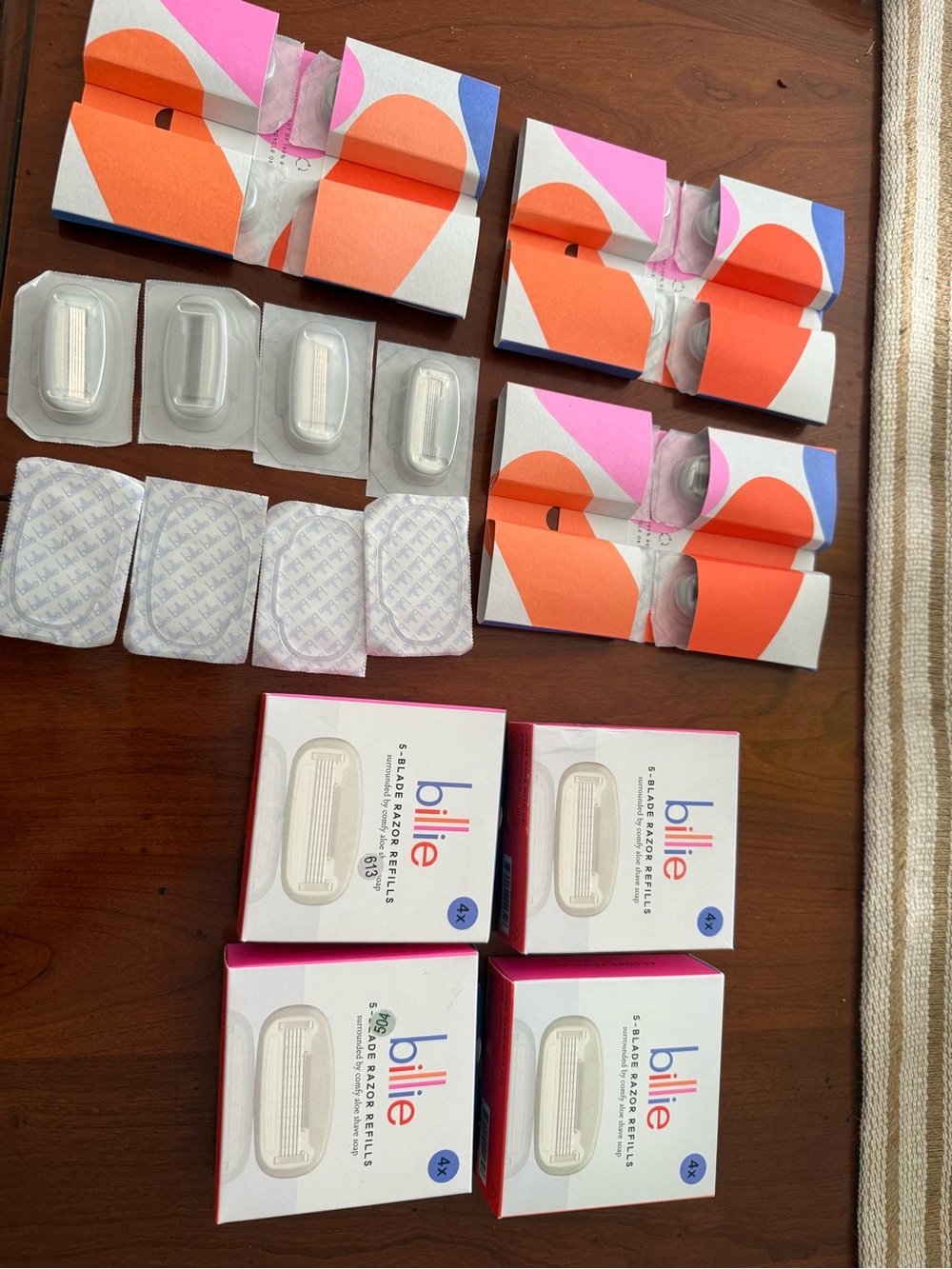 Billie 5-Blade Razor Refills - White with Pink & Blue Logo